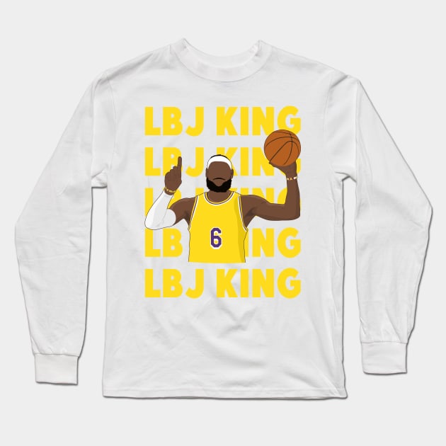 LBJ King - Los Angeles Long Sleeve T-Shirt by BuzzerBeater00